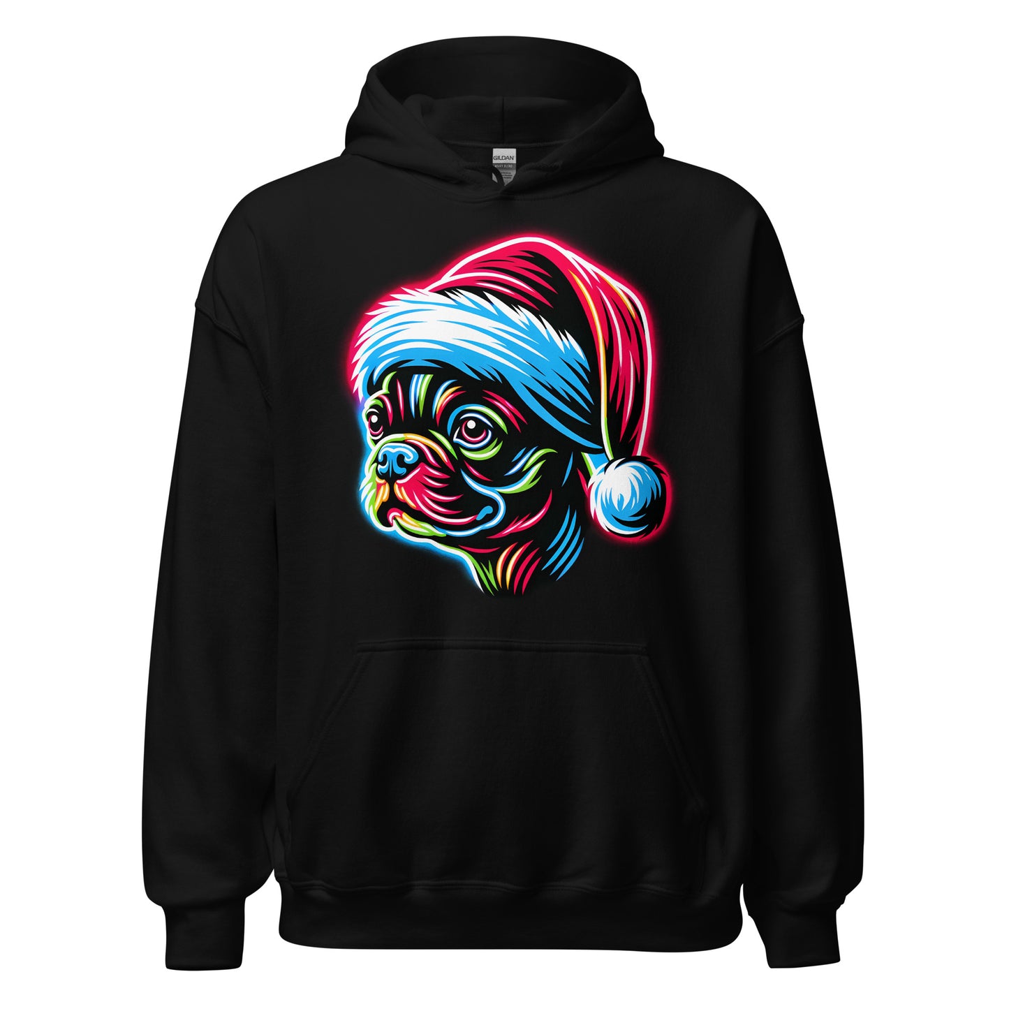 Bright Boston Holiday - Santa Pup Style Unisex Hoodie