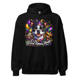 Mardi Gras Boston Terrier Unisex Hoodie - Let The Good Time Roll!