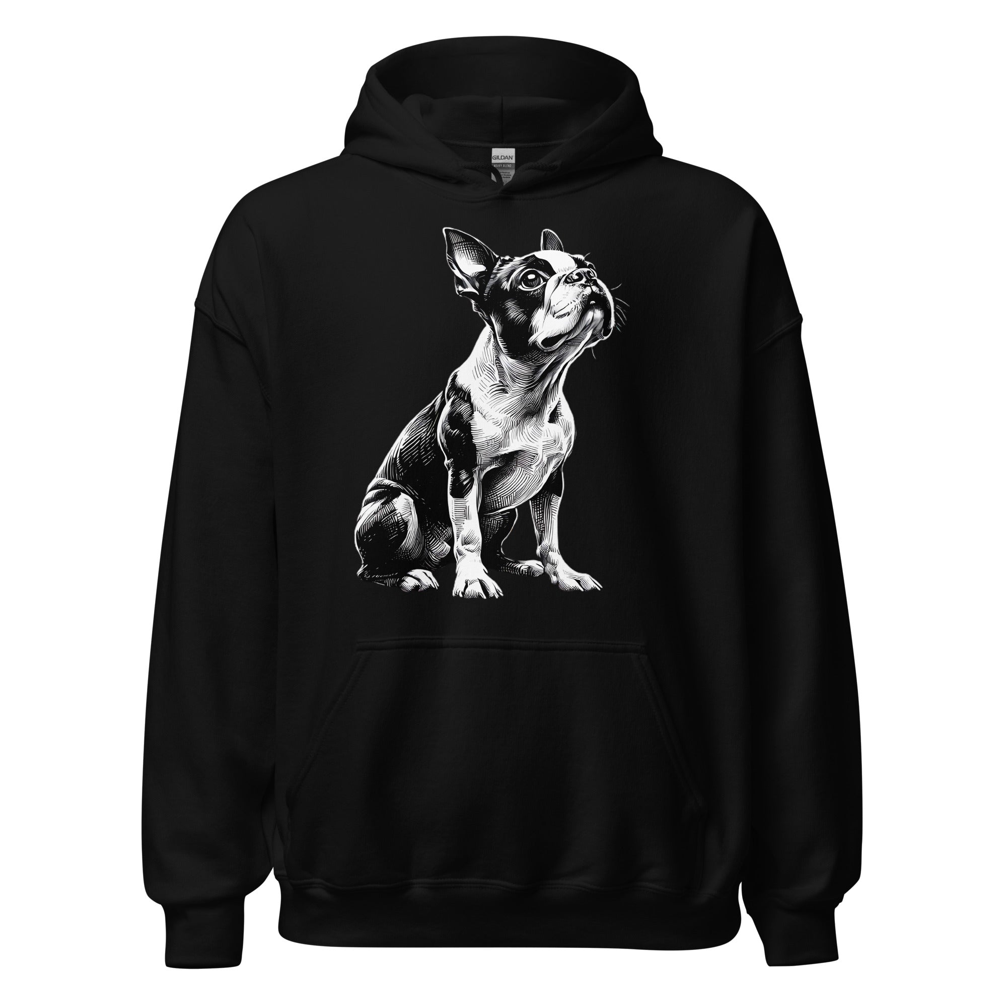 Boston Terrier Line Art Unisex Hoodie