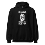 If Found I Belong To A Boston (Handle With Love) Unisex Hoodie . Black
