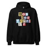 1970s British Punk Ransom Note Boston Terrier Pullover Hoodie – Vintage Dada Collage Dog Lover Unisex Hoodie . Black