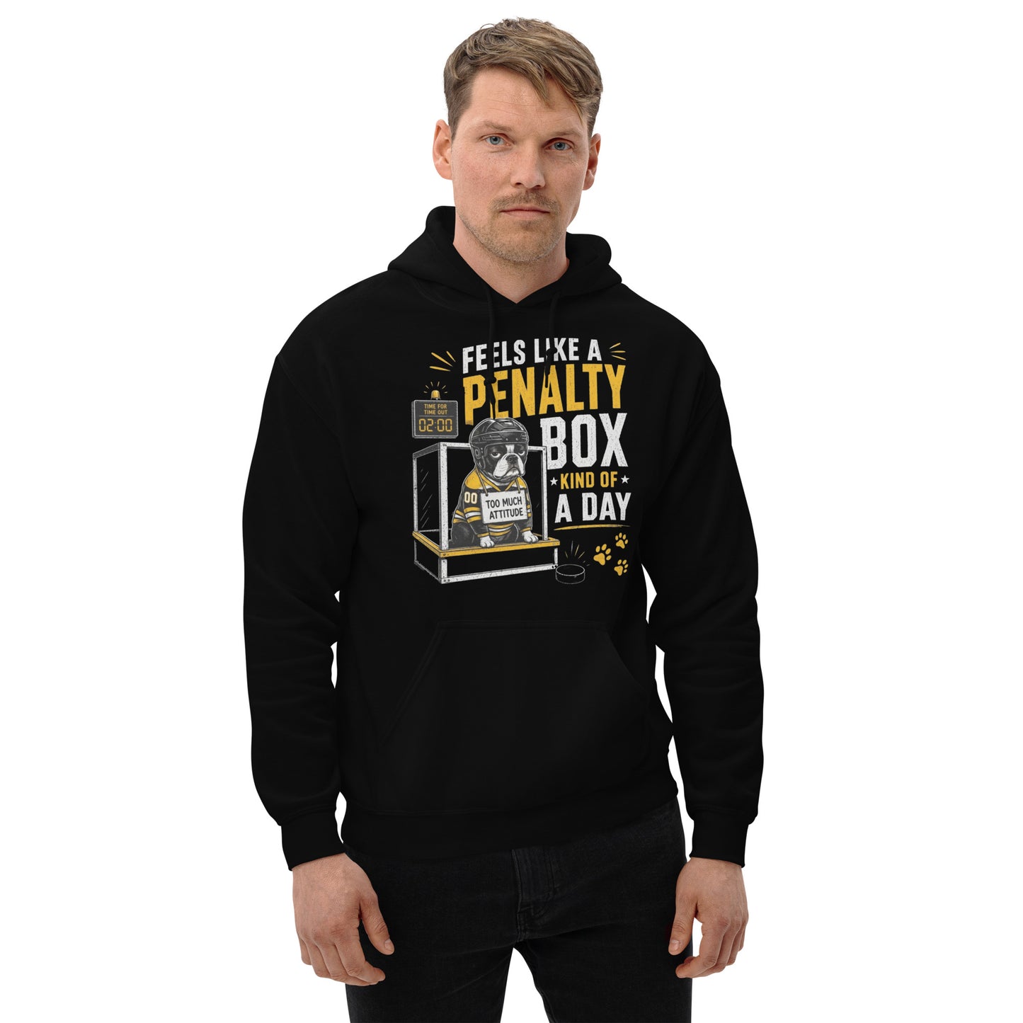 Feels Like a Penalty Box Kind of a Day Funny Ice Hockey Hoodie .