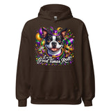 Mardi Gras Boston Terrier Unisex Hoodie - Let The Good Time Roll!