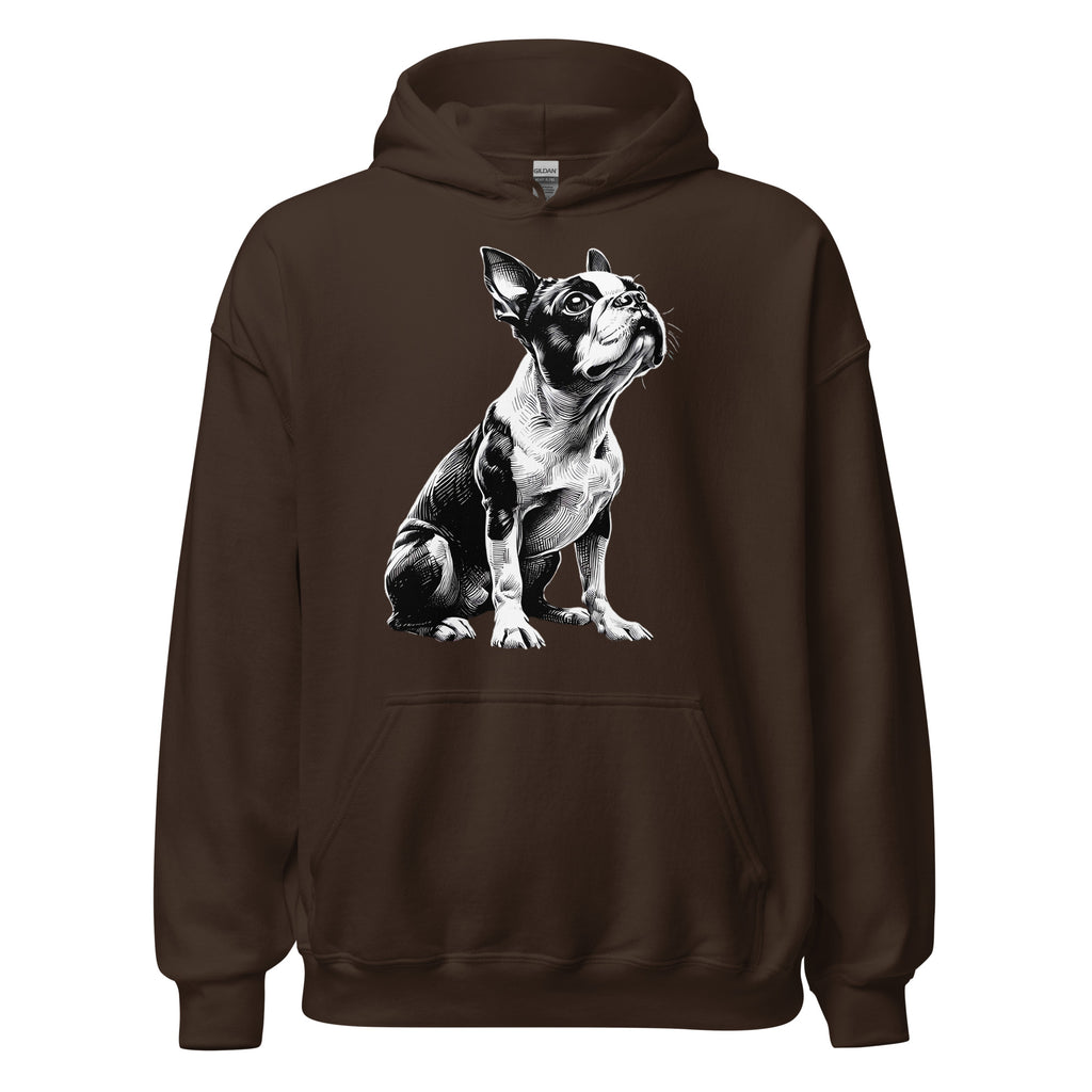 Boston Terrier Line Art Unisex Hoodie