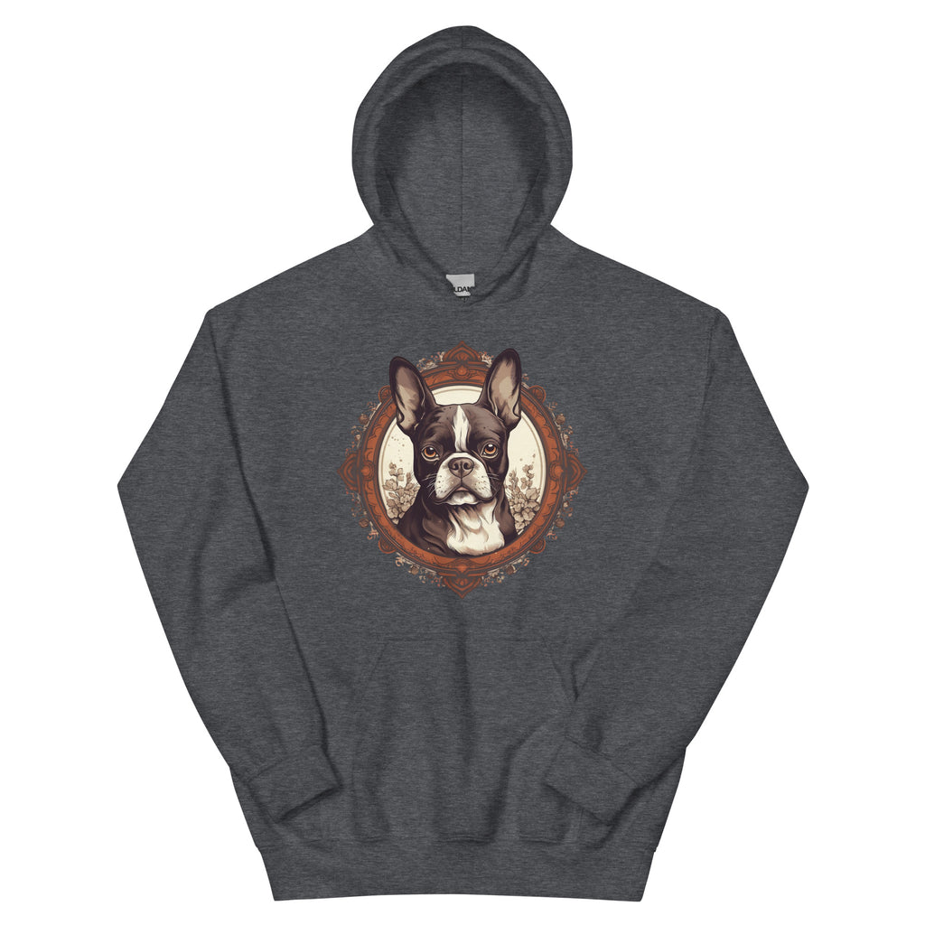 Vintage-Inspired Red Brown Boston Terrier Hoodie