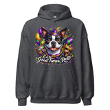 Mardi Gras Boston Terrier Unisex Hoodie - Let The Good Time Roll!