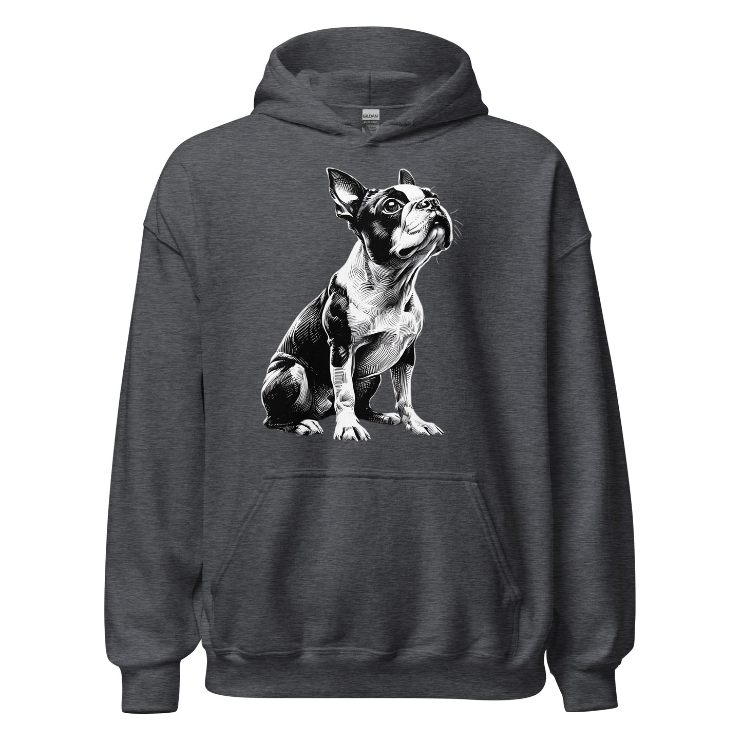Boston Terrier Line Art Unisex Hoodie