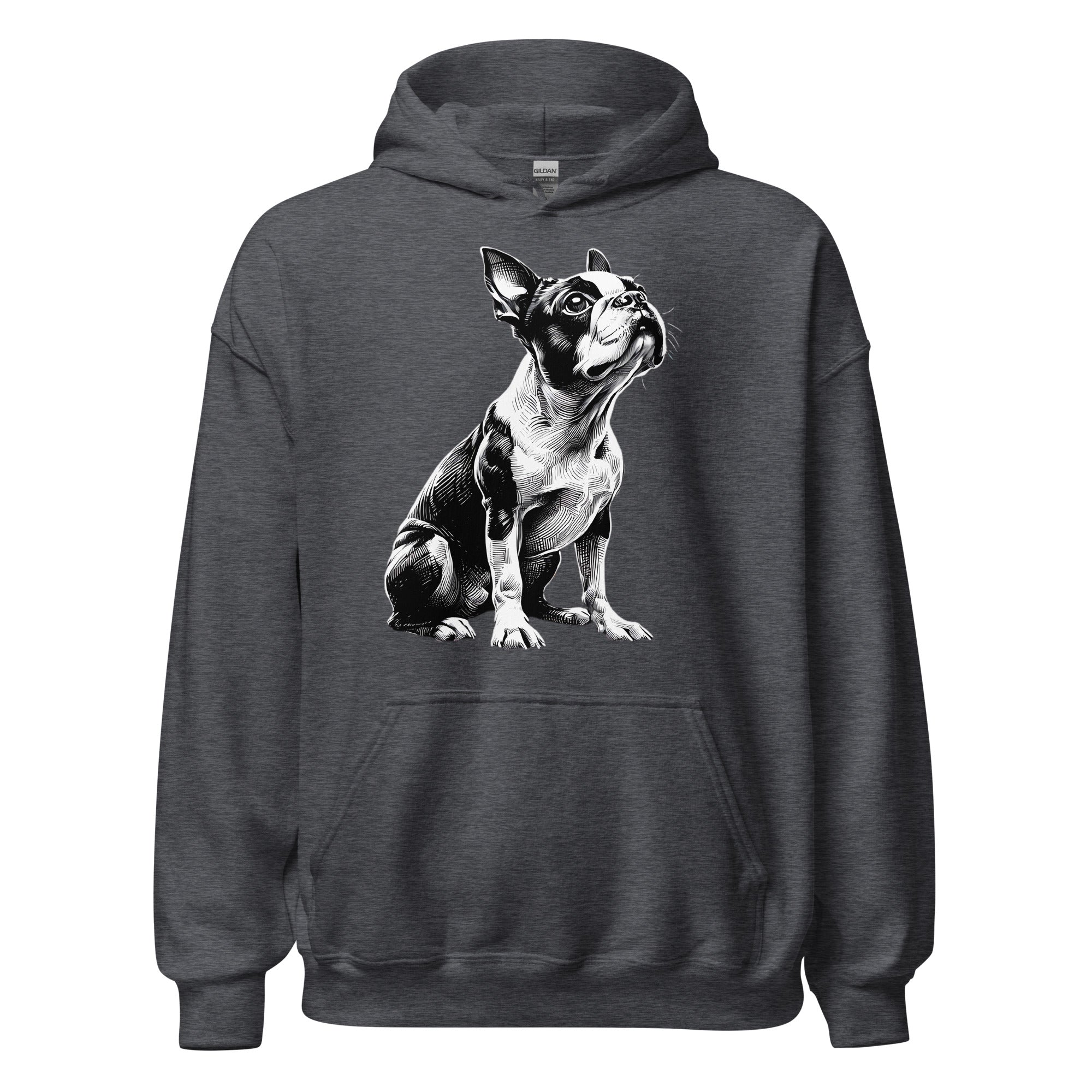 Boston Terrier Line Art Unisex Hoodie