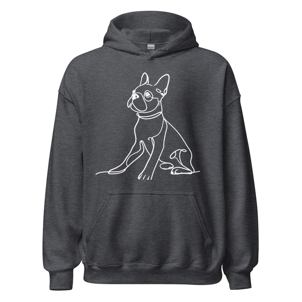 Line Drawn Boston Terrier Dog Unisex Hoodie