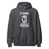 If Found I Belong To A Boston (Handle With Love) Unisex Hoodie . Dark Heather