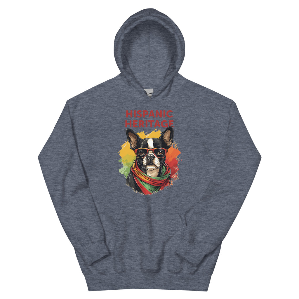 Hispanic Heritage Boston Terrier Dog Unisex Hoodie