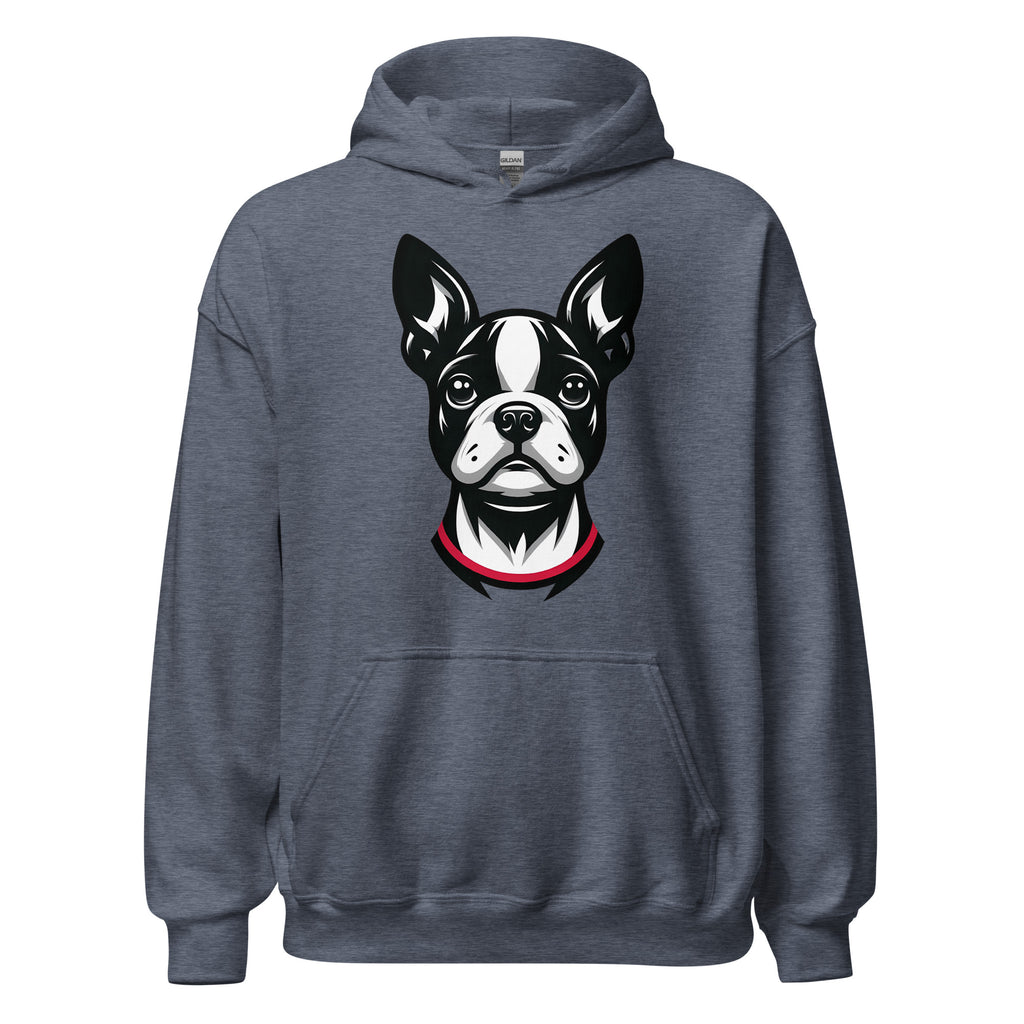 Minimalist Boston Terrier Face Unisex Hoodie