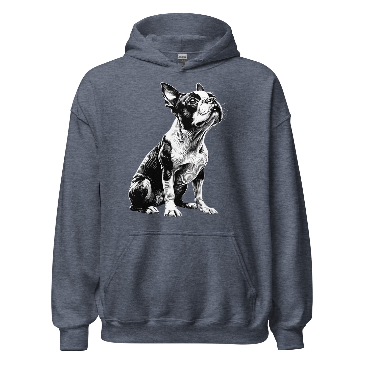 Boston Terrier Line Art Unisex Hoodie
