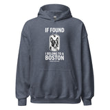 If Found I Belong To A Boston (Handle With Love) Unisex Hoodie . Heather Sport Dark Navy