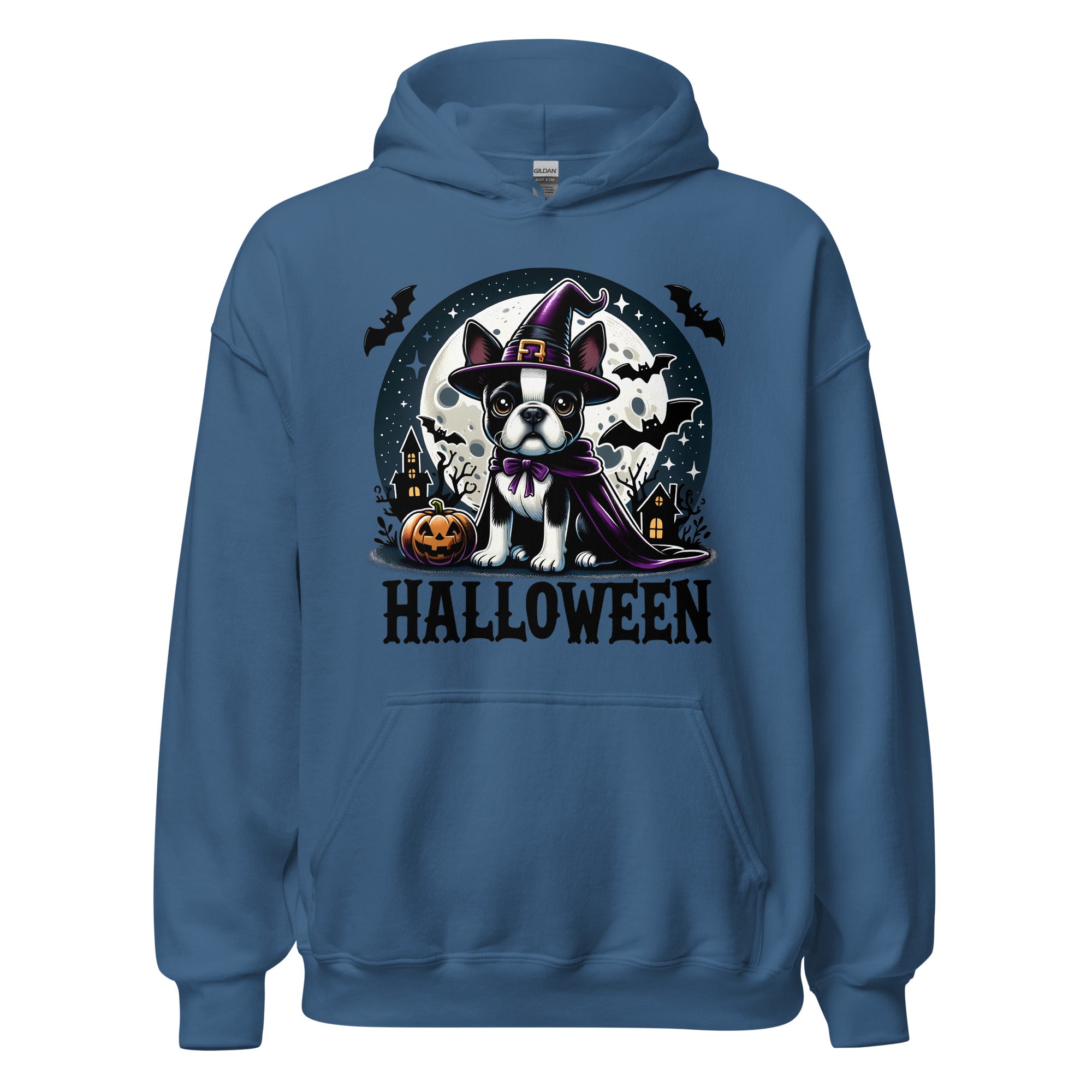 Halloween Witch Boston Terrier Unisex Hoodie