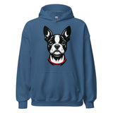Minimalist Boston Terrier Face Unisex Hoodie