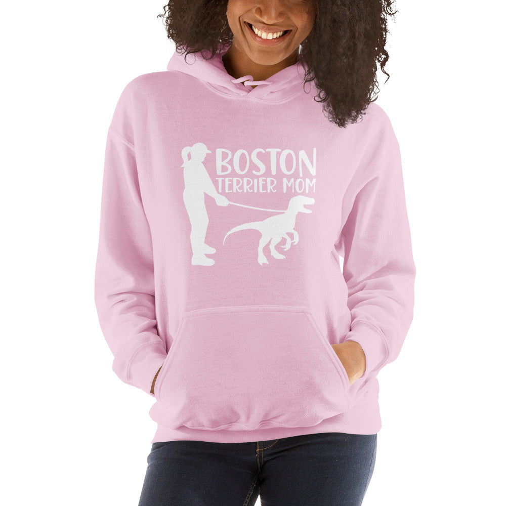 Boston Terrier Mom Dinosaur Hoodie