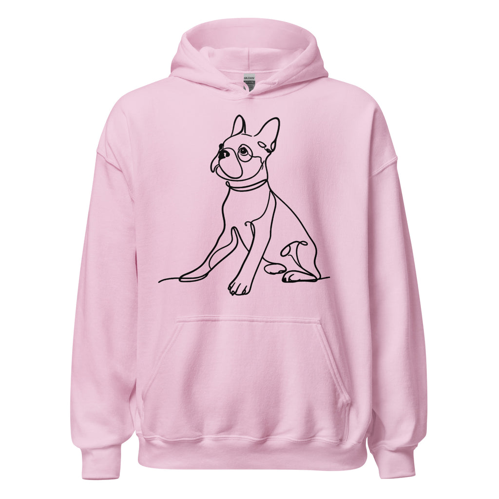 Line Drawn Boston Terrier Dog Unisex Hoodie