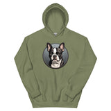 Cartoon Boston Terrier Dog Portrait Unisex Hoodie