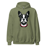 Minimalist Boston Terrier Face Unisex Hoodie