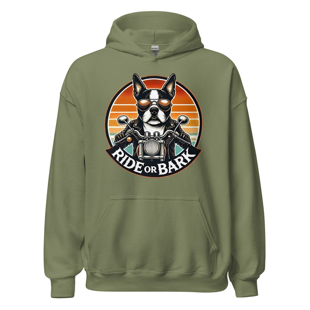 Ride or Bark - Boston Terrier Unisex Hoodie