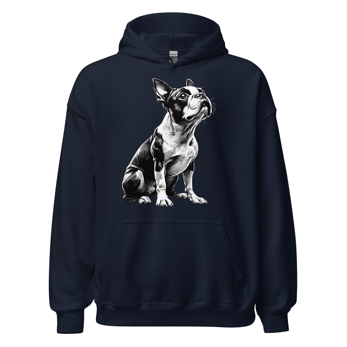 Boston Terrier Line Art Unisex Hoodie