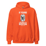 If Found I Belong To A Boston (Handle With Love) Unisex Hoodie . Orange