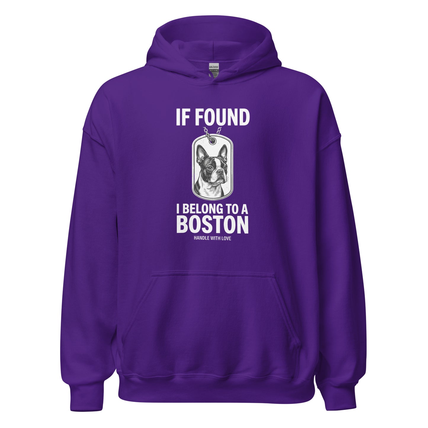 If Found I Belong To A Boston (Handle With Love) Unisex Hoodie . Purple