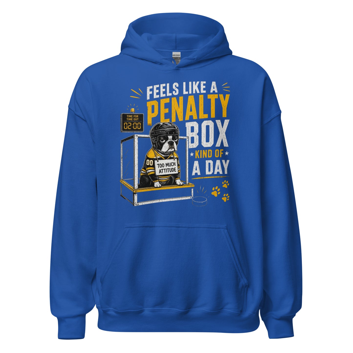 Feels Like a Penalty Box Kind of a Day Funny Ice Hockey Hoodie . Royal