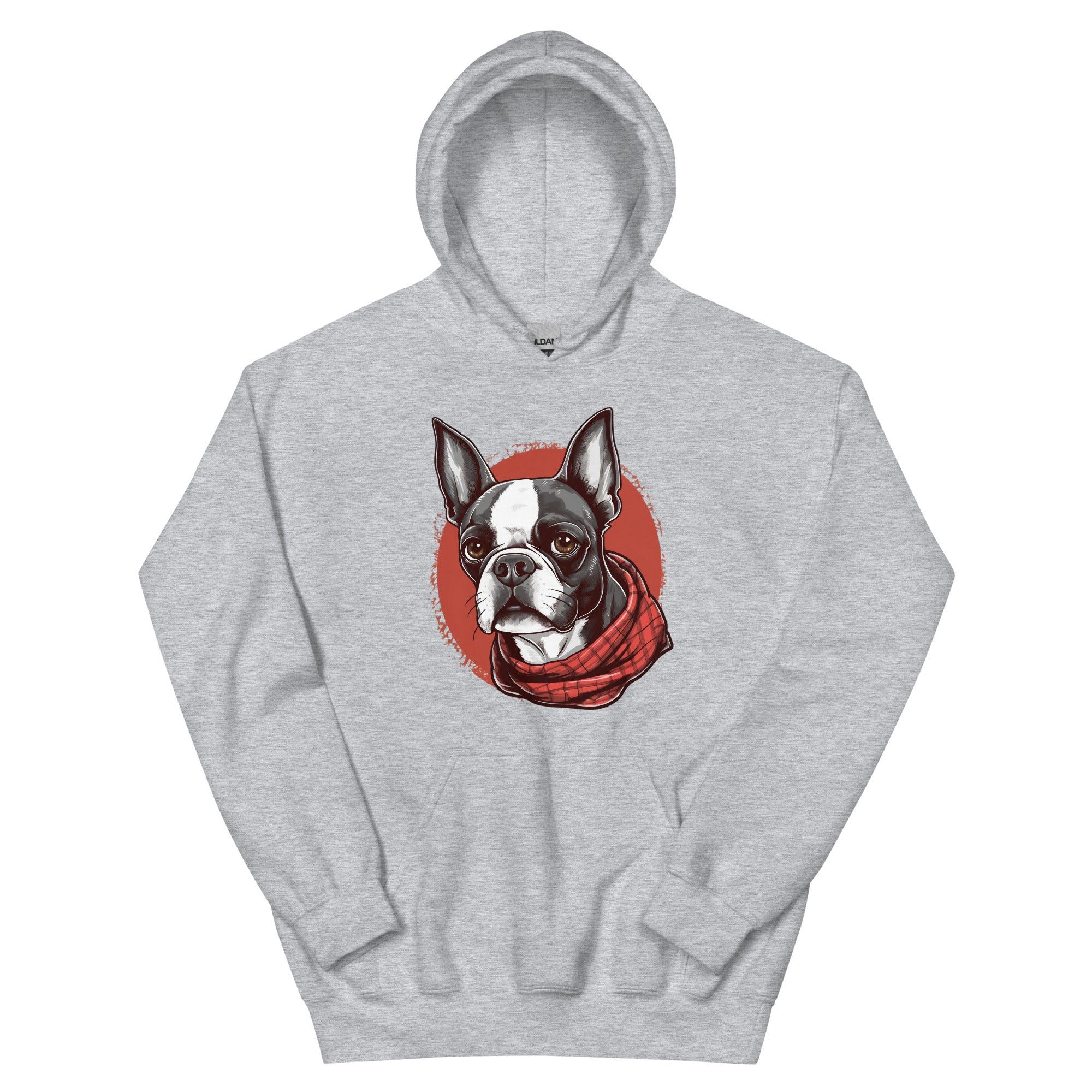 Boston Terrier Red Bandana Hoodie