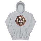 Vintage-Inspired Red Brown Boston Terrier Hoodie