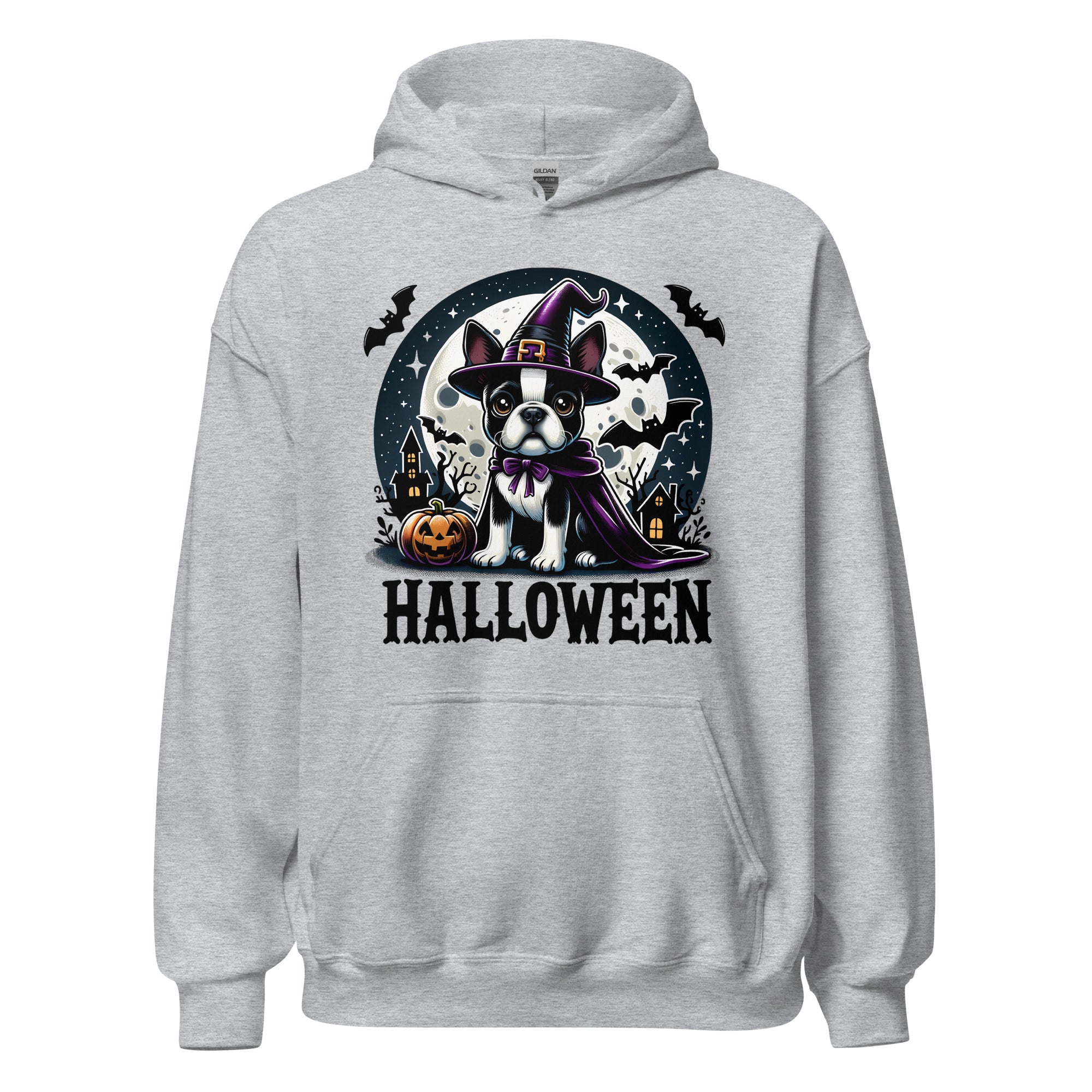 Halloween Witch Boston Terrier Unisex Hoodie