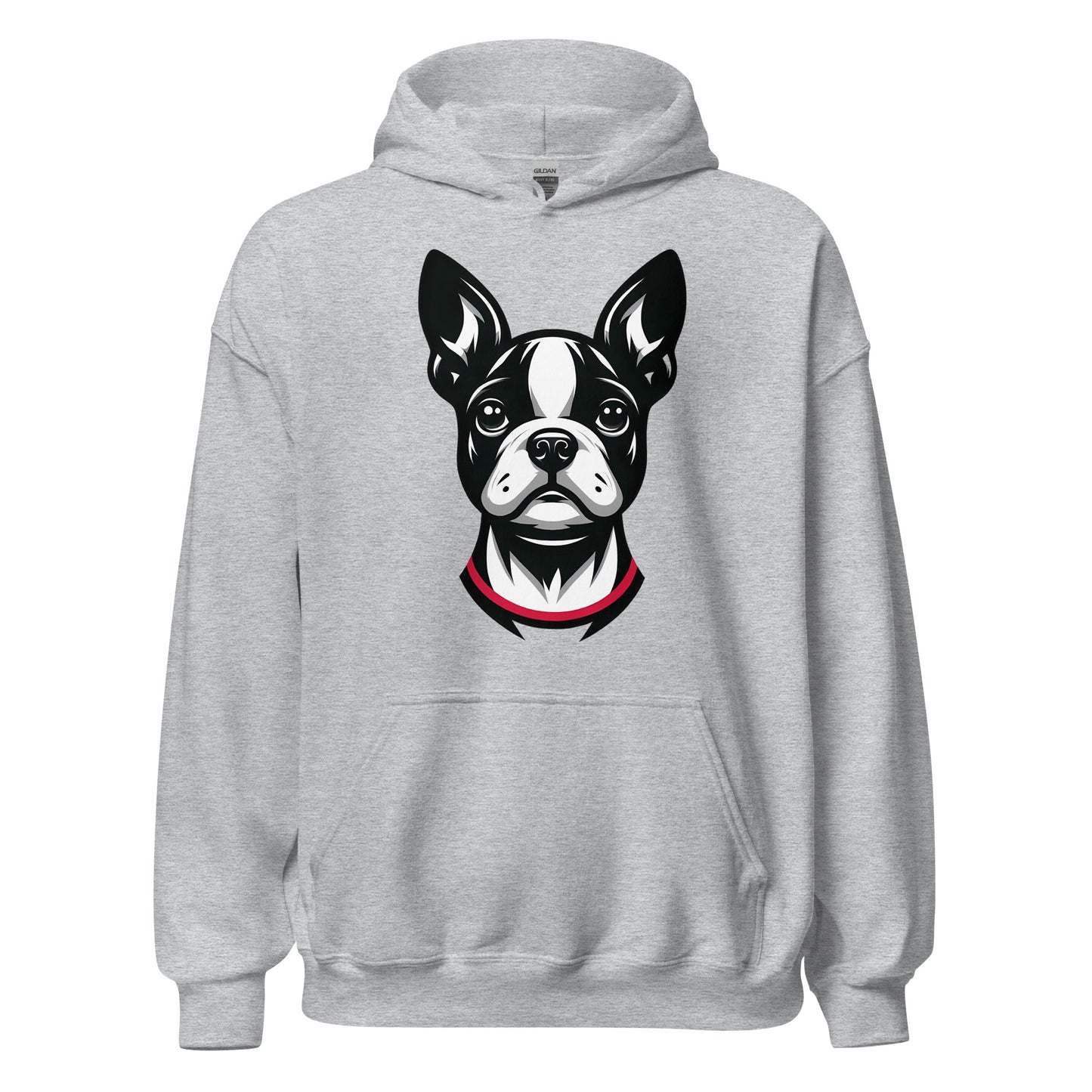 Minimalist Boston Terrier Face Unisex Hoodie