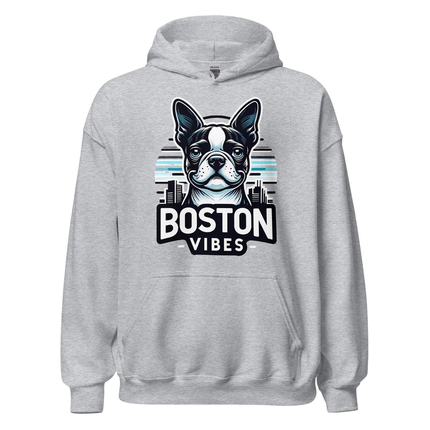 Boston Terrier Vibes Unisex Hoodie