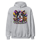 Mardi Gras Boston Terrier Unisex Hoodie - Let The Good Time Roll!