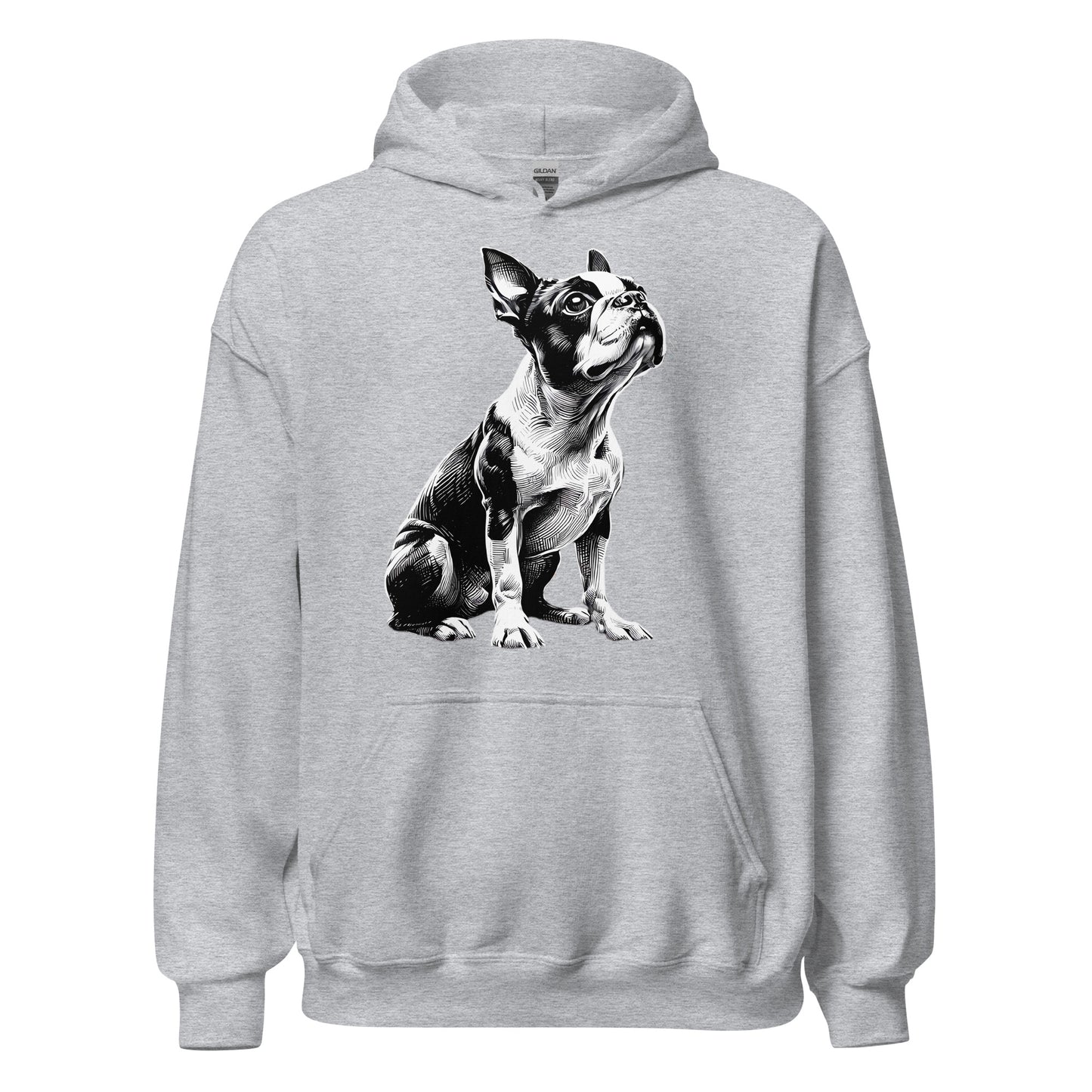 Boston Terrier Line Art Unisex Hoodie