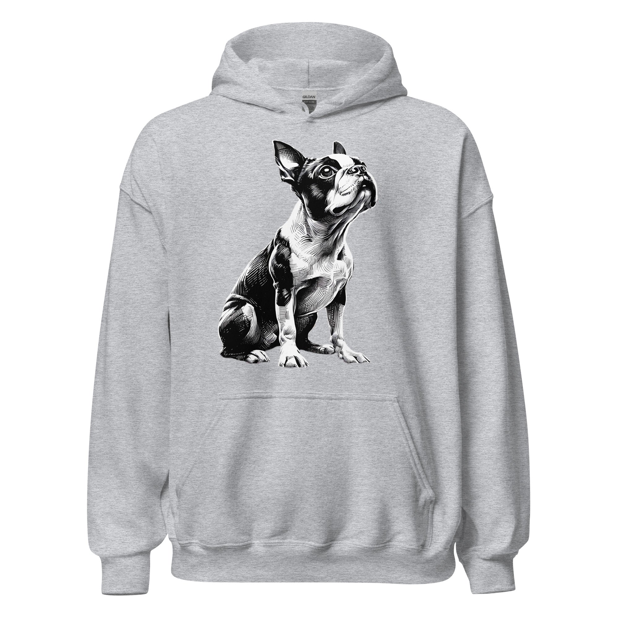 Boston Terrier Line Art Unisex Hoodie