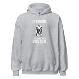If Found I Belong To A Boston (Handle With Love) Unisex Hoodie . Sport Grey