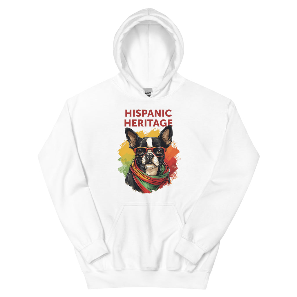 Hispanic Heritage Boston Terrier Dog Unisex Hoodie