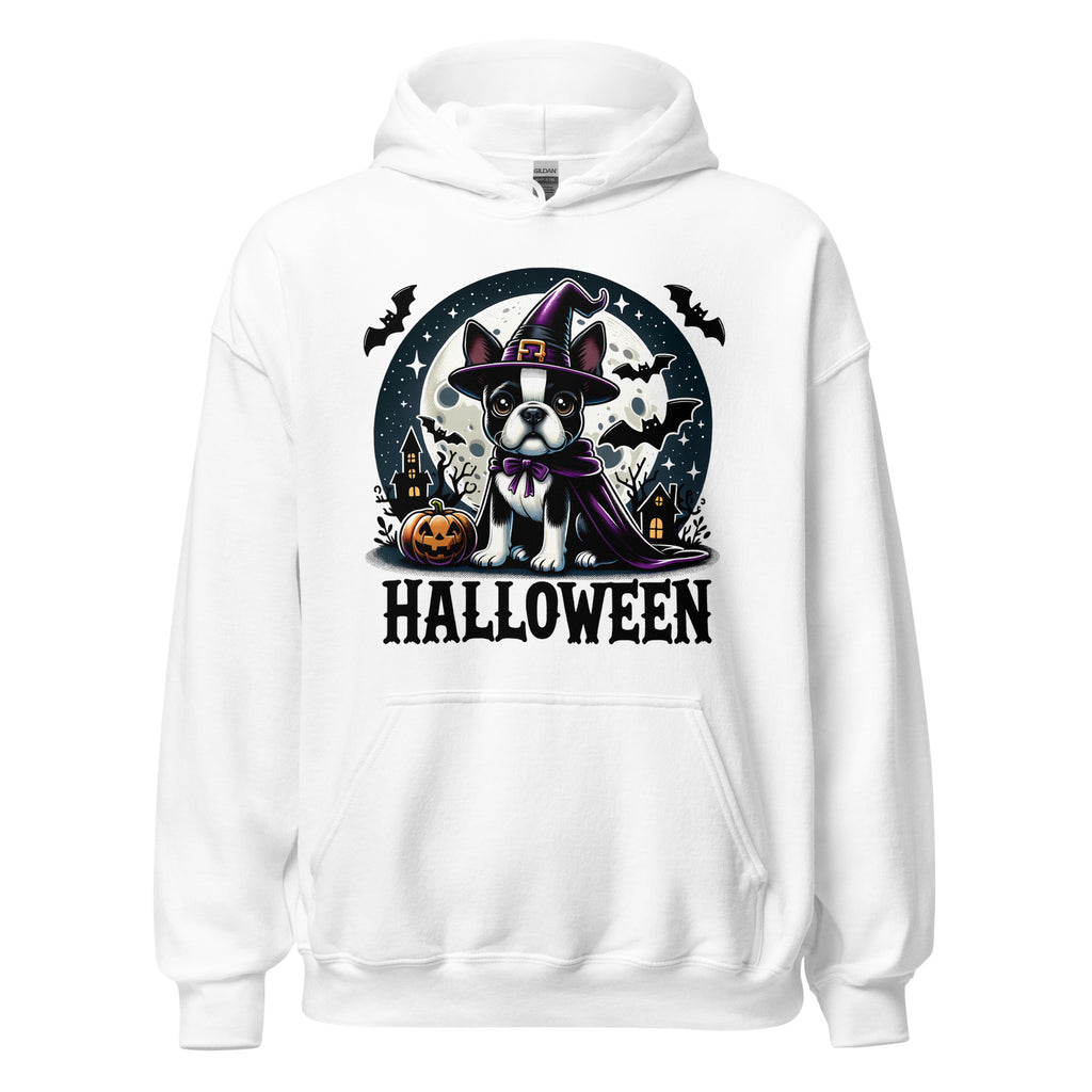 Halloween Witch Boston Terrier Unisex Hoodie