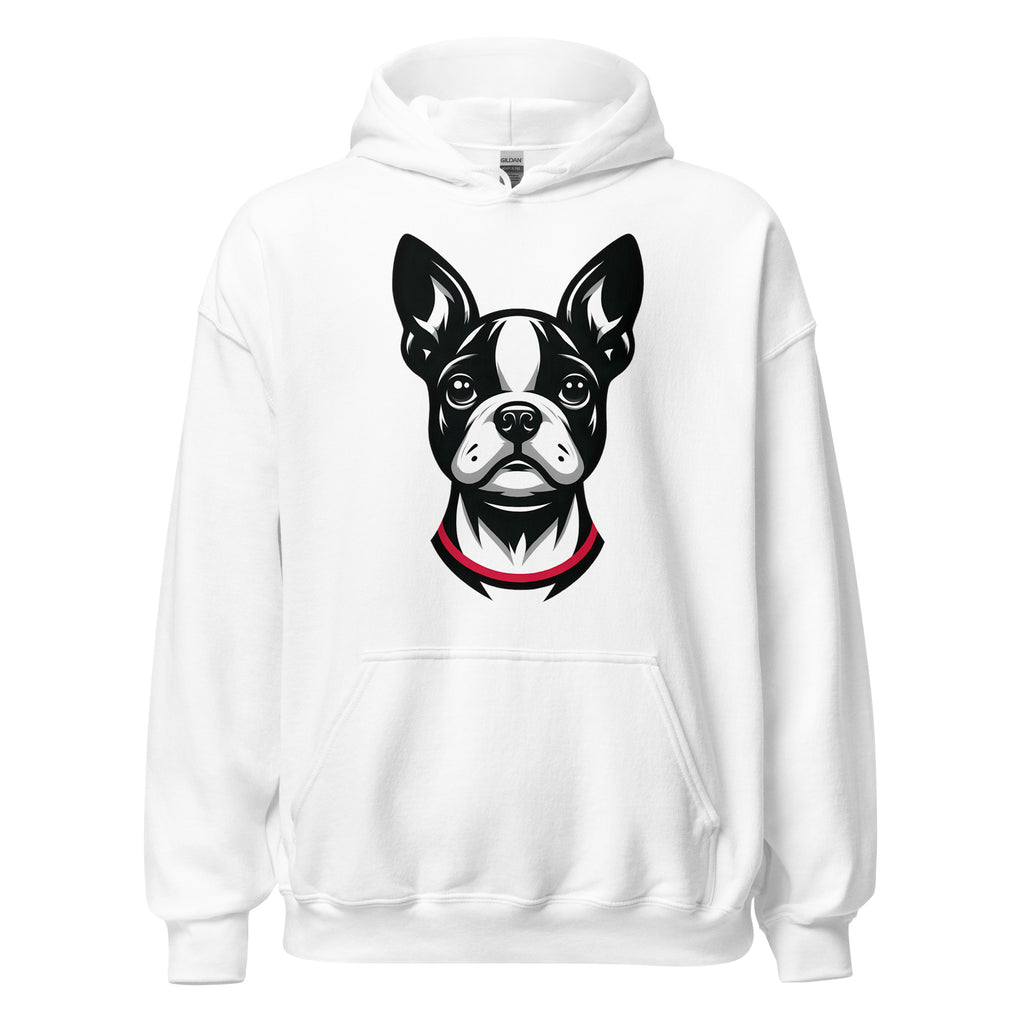 Minimalist Boston Terrier Face Unisex Hoodie