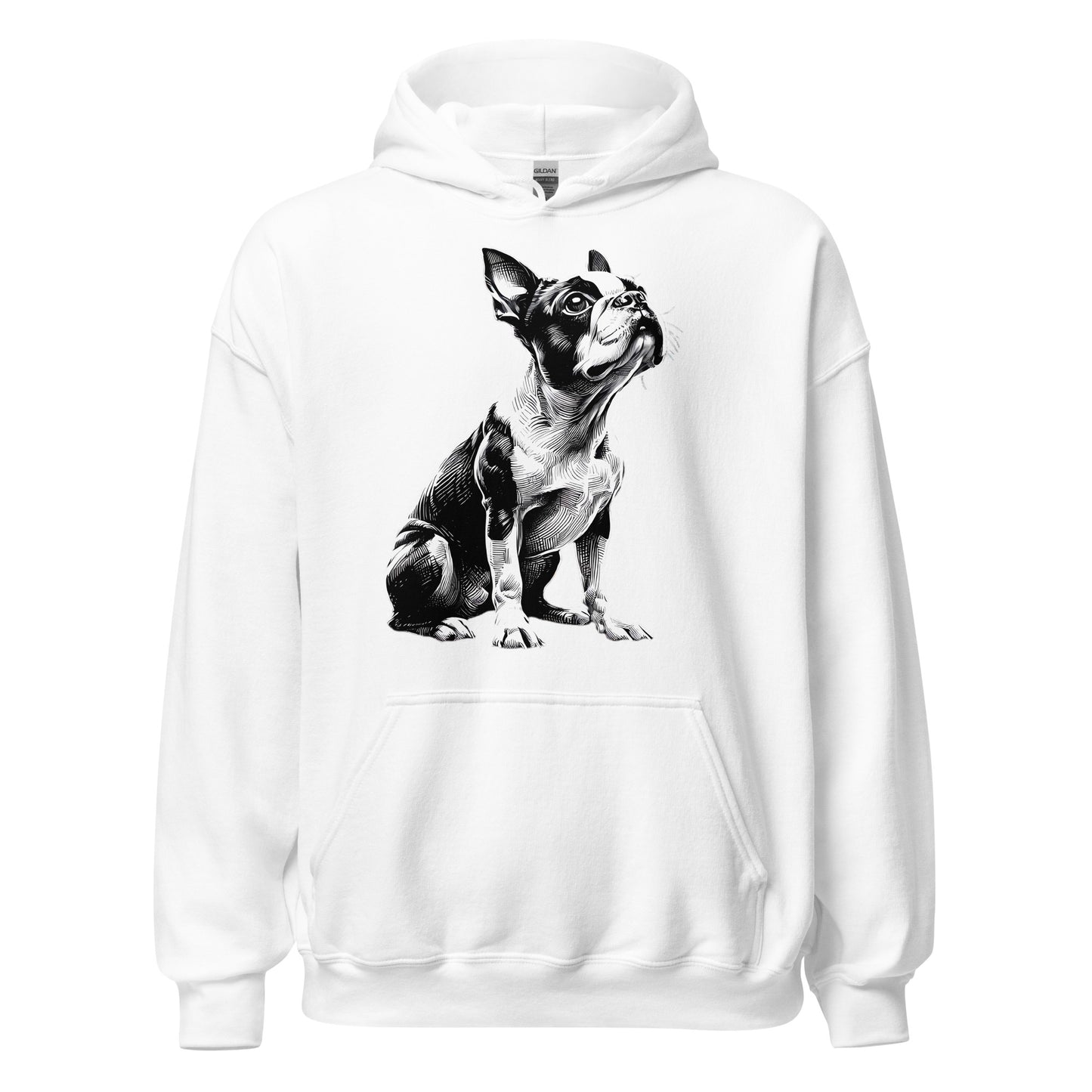 Boston Terrier Line Art Unisex Hoodie