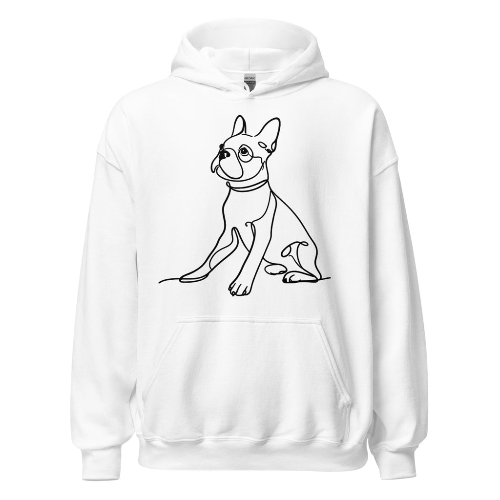 Line Drawn Boston Terrier Dog Unisex Hoodie