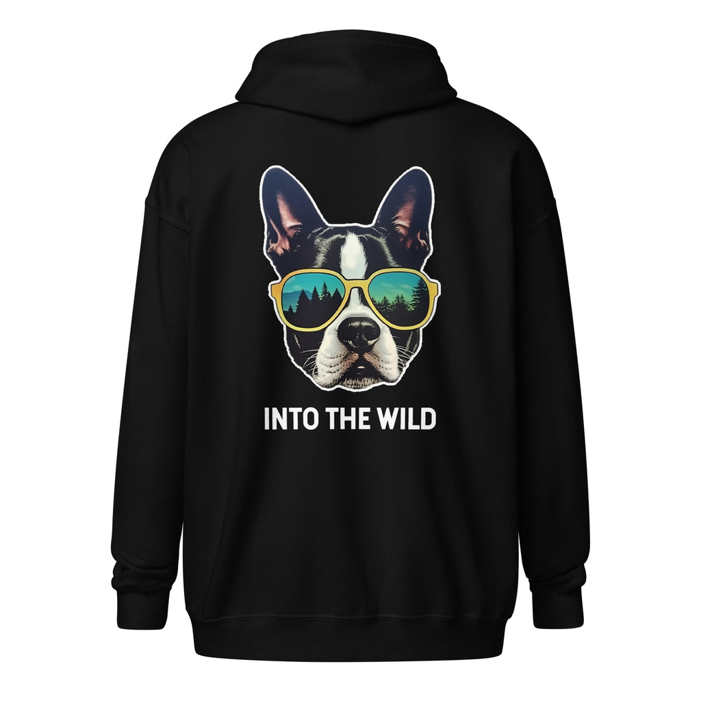 Into The Wild Boston Terrier Unisex Heavy Blend Zip Hoodie