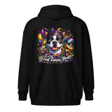 Mardi Gras Boston Terrier Unisex Heavy Blend Zip Hoodie - Let The Good Times Roll!
