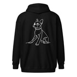 Line Drawn Boston Terrier Dog Unisex Heavy Blend Zip Hoodie