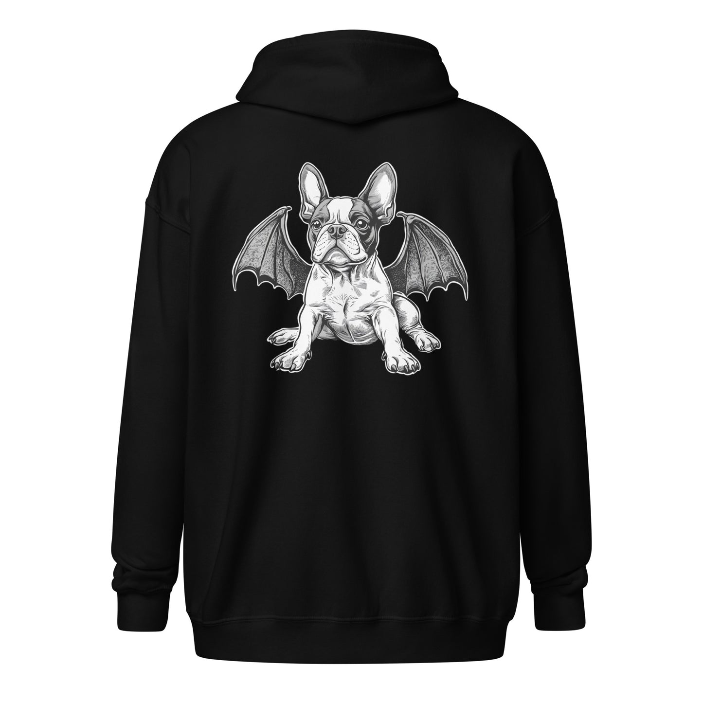 Bat-Winged Boston Terrier Dog Unisex Heavy Blend Zip Hoodie