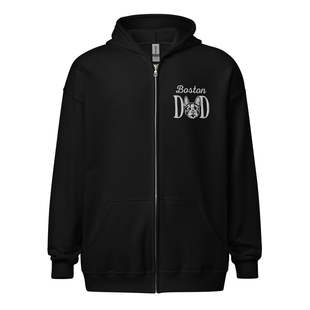 Boston Dad Embroidered Heavy Blend Zip Hoodie