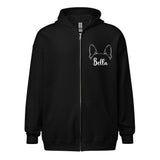 Ears With Boston Terrier Name - Custom Unisex Heavy Blend Zip Hoodie