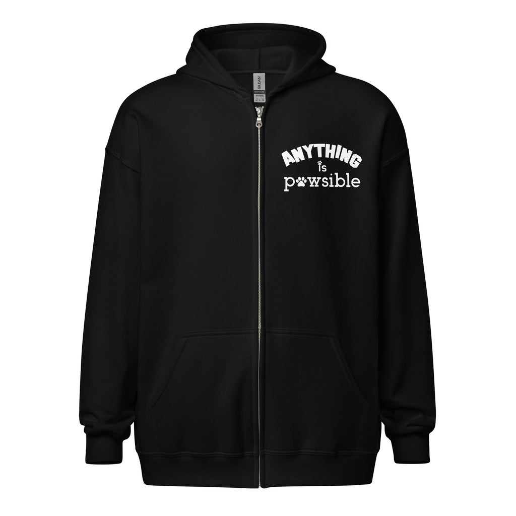 Anything Is Pawsible Unisex Heavy Blend Zip Hoodie